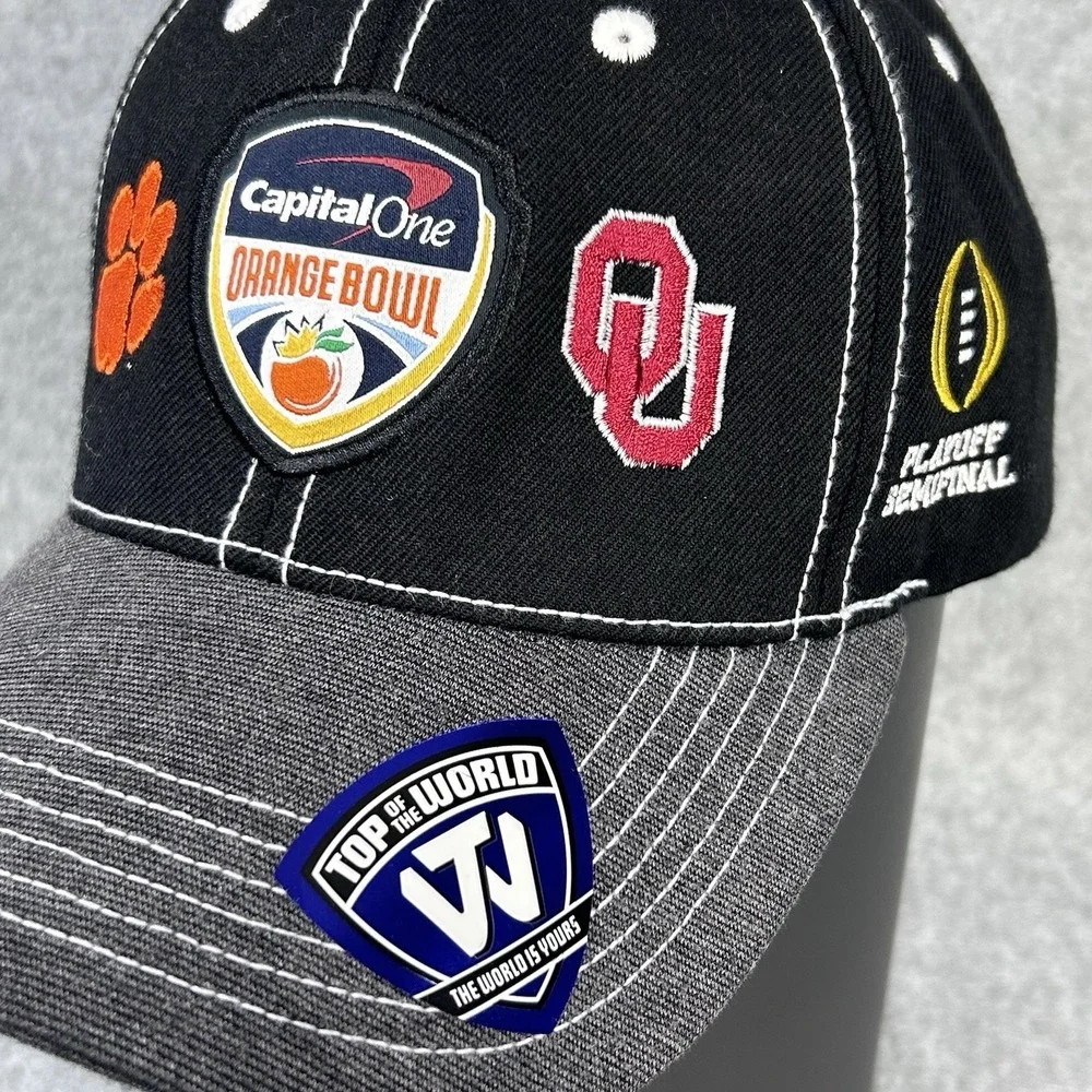2015 Capital One Orange Bowl Hat Clemson Tigers Oklahoma Sooners Top Of World